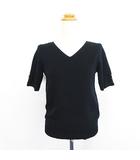 ニット セーター 半袖 Vネック 2 ブラック ※EKM