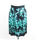 ミラショーン mila schon スカート ボトムス ひざ丈 タイト 花柄 40 ブラック×グリーン ※EKM
