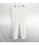 ノーブランド パンツ ボトムス スラックス ブーツカット センタープレス ストレッチ 3L アイボリー ※EKM