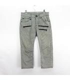 リー LEE RIDERS 08834 パンツ ボトムス クロップド フラップ ジッパー 千鳥格子 シンチバック ストレッチ 26 ブラック×ホワイト ※EKM