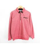 ハッシュパピー Hush Puppies ポロシャツ 長袖 ボタンダウン ロゴ 起毛 M ピンク系 ※EKM