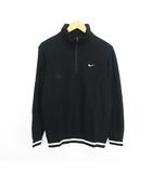 ナイキゴルフ NIKE GOLF ニット シャツ 長袖 ハイネック ハーフジップ ロゴ コットン M ブラック ※EKM