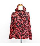 ナイキ NIKE ジャンパー ブルゾン ウィンドブレーカー 長袖 フード ジップアップ 総柄 ロゴ S レッド×ブラック スポーツウェア ※EKM