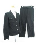 セーヌドゥ SCENE DEUX セットアップ パンツスーツ ジャケット 長袖 テーラード パンツ ストレート 麻混 ストレッチ 7 ブラック ※EKM