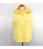 ミラショーン mila schon SPORTS キルティングジャケット ノースリーブ ベスト フード ジップアップ L イエロー ※EKM