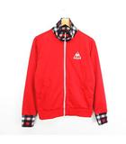 ルコックスポルティフ le coq sportif ジャージ ジャケット 長袖 ジップアップ 部分ニット ロゴ S レッド スポーツウェア ※EKM