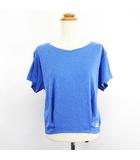 ミズノ MIZUNO Tシャツ カットソー 半袖 Vネック タック ロゴ M ブルー スポーツウェア ※EKM