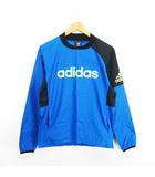 アディダス adidas ピステ ウィンドブレーカー 長袖 クルーネック ロゴ XS ブルー×ブラック サッカーウェア ※EKM