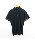 ミズノ MIZUNO GOLF ポロシャツ 半袖 ボタンダウン ロゴ M ブラック ※EKM