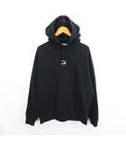 パーカー トップス 長袖 プルオーバー ロゴ 裏起毛 US L EU L ブラック×ホワイト ※EKM