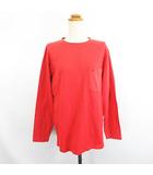 ゴールデンベア GOLDEN BEAR カットソー Tシャツ 長袖 クルーネック 地模様 L オレンジ ※EKM