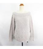 ダブルクローゼット w closet セーター 長袖 スラッシュドネック フェザーニット F グレー ※EKM