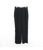 パンツ ボトムス スラックス ストレート ツータック アジャスター付き L ブラック ※EKM