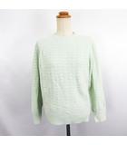 ユニクロ UNIQLO ニット セーター 長袖 クルーネック ライトスフレヤーン ポインテール ストレッチ L ライトグリーン ※EKM
