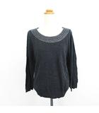 クミキョク 組曲 KUMIKYOKU ニット セーター 長袖 ラウンドネック ラメ 大きいサイズ ウール混 アンゴラ混 7 ダークグレー ※EKM