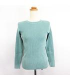 アースミュージック&エコロジー EARTH MUSIC & ECOLOGY ニット セーター 長袖 クルーネック リブ M ライトグリーン ※EKM