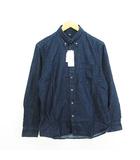 ユニクロ UNIQLO シャツ デニム 長袖 ボタンダウン コットン M ネイビー ※EKM