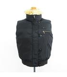 ラルフローレン RALPH LAUREN ダウンベスト アウター ジップアップ リアルファー 7f ブラック ※EKM