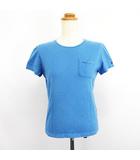 バーバリーブルーレーベル BURBERRY BLUE LABEL Tシャツ カットソー 半袖 クルーネック 胸ポケット コットン M ブルー ※EKM