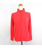 シャツ 長袖 ハイネック ハーフジップ ロゴ ウィックロン M オレンジ ※EKM