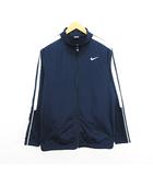 ナイキ NIKE ジャージ ジャケット 長袖 ジップアップ ロゴ 薄手 裏起毛 L ネイビー×ホワイト スポーツウェア ※EKM