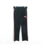 プーマ PUMA パンツ ボトムス ベロア ロング丈 ロゴ M ブラック×グレー スポーツウェア ※EKM
