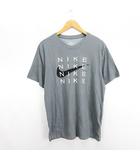 ナイキ NIKE Tシャツ カットソー 半袖 クルーネック DRI-FIT ロゴ XL グレー スポーツウェア ※EKM