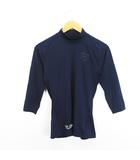 アンダーアーマー UNDER ARMOUR アンダーシャツ 七分袖 モックネック ロゴ ストレッチ MD ネイビー ベースボールウェア ※EKM