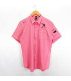 オークリー OAKLEY 433616JP シャツ 半袖 チェック ロゴ L レッド ゴルフウェア ※EKM