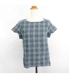 ゴールデンベア GOLDEN BEAR カットソー 半袖 ラウンドネック 切替 異素材 コットン M ネイビー ※EKM