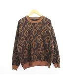 レイジブルー RAGEBLUE ニット セーター 長袖丸首 丸首 花柄 L ブラウン ※EKM