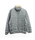 ダウンジャケット アウター 長袖 ジップアップ ヘリンボーン L グレー ※EKM