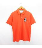 ハッシュパピー Hush Puppies ポロシャツ 半袖 ロゴ 刺繍 L オレンジ ※EKM