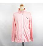 ジャケット アウター 長袖 ジップアップ ランダムドット 指穴 ロゴ 薄手 L ピンク スポーツウェア ※EKM