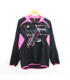 デサント DESCENTE プラクティス ピステ ウィンドブレーカー 長袖 ロゴ M ブラック×ピンク バレーボールウェア ※EKM