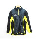 アディダス adidas シャツ 長袖 ハイネック ハーフジップ 切替 ハイブリッド M ブラック×イエロー サッカーウェア ※EKM