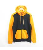 プーマ PUMA パーカー ジャケット 長袖 ジップアップ ロゴ バイカラー 裏起毛 L オレンジ×ブラック ※EKM