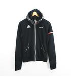 アディダス adidas ジャージ パーカー ジャケット 長袖 ジップアップ free football 指穴 ロゴ XS ブラック スポーツウェア ※EKM