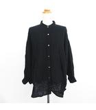 アーバンリサーチ ドアーズ URBAN RESEARCH DOORS シャツ ブラウス 長袖 ドロップショルダー バンドカラー One ブラック ※EKM