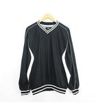  ゼット ZETT ジャケット ウィンドブレーカー プルオーバー 長袖 Vネック 裏メッシュ O ブラック×ホワイト ベースボールウェア ※EKM