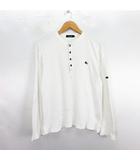 バーバリーブラックレーベル BURBERRY BLACK LABEL Tシャツ カットソー 長袖 ヘンリーネック リブ ロゴ 刺繍 コットン 3 ホワイト ※EKM