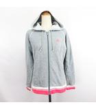 アディダス adidas パーカー ジャケット スウェット 長袖 フード ジップアップ ロゴ L グレー スポーツウェア ※EKM