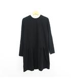  コエ KOE ワンピース チュニック 長袖 ひざ丈 フリル ストレッチ 150 ブラック ※EKM