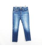 サムシング something SKY38 デニム ジーンズ ボトムス テーパードストレート ユーズド加工 リメイク加工 ストレッチ S インディゴブルー ※EKM