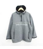 トミーヒルフィガー TOMMY HILFIGER パーカー トップス 長袖 プルオーバー ハーフジップ ロゴ 裏フリース S グレー ※EKM