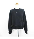 ナイキ NIKE シャツ スウェット 長袖 ドロップショルダー クルーネック クロップド 起毛 ロゴ S ブラック スポーツウェア ※EKM