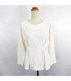 ショコラフィネローブ chocol raffine robe カットソー 長袖 ドロップショルダー ラウンドネック フロントタック ストレッチ F オフホワイト ※EKM