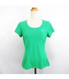 ナイキ NIKE RUNNING Tシャツ カットソー 半袖 ラウンドネック DRI-FIT ロゴ M グリーン スポーツウェア ※EKM