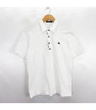 バーバリーブラックレーベル BURBERRY BLACK LABEL BMV36-824-02 ポロシャツ 半袖 ロゴ 刺繍 コットン 3 ホワイト ※EKM