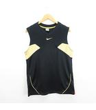 ナイキ NIKE Tシャツ カットソー ノースリーブ Vネック ロゴ L ブラック×ゴールド スポーツウェア ※EKM